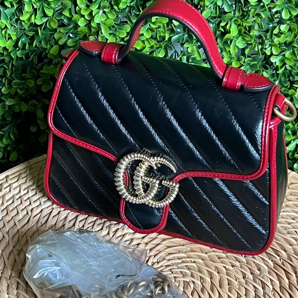 New Gucci Marmont Mini Top Handle - Picture 2 of 16